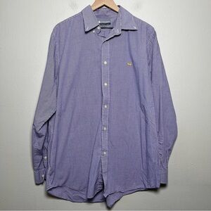 Southern Marsh Gadwall Gingham Plaid Shirt Large Purple‎ Yellow Embroidered Logo